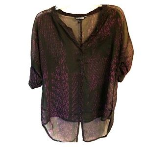 Black & purple sheer blouse